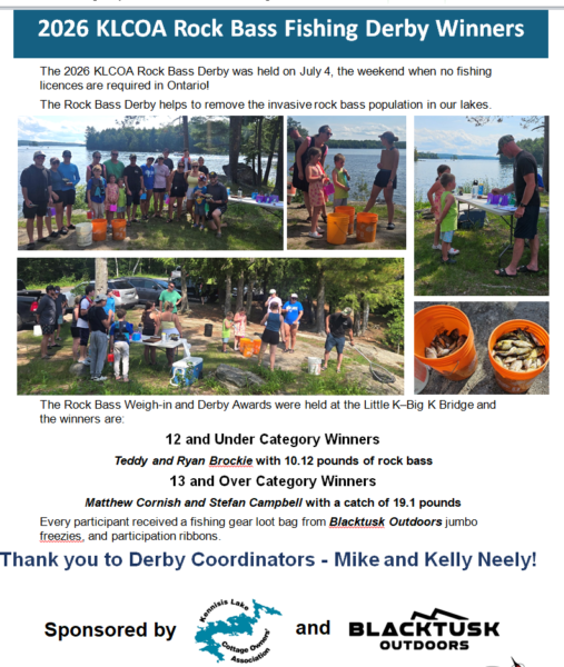 2026 Rock Bass Derby Results